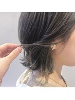 フェンヘアーアイス 中目黒(Fen.hair ici)&nbsp;切りっぱなしボブ ポイントカラー グレージュ