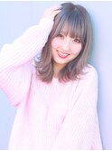 前髪かわいいハイトーングレージュカラー　MATSUDA