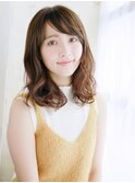 透け感バングのゆるミックスカール