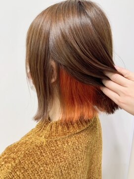 アッシュ 高円寺店(Ash) オレンジ×ボブ