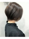 丸みくびれショート/ショートボブ/くびれショート/前髪なし