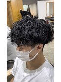 波巻きツイスパMIXパーマ×刈り上げマッシュ