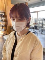 ヘアラウンジ アングゥ(hair lounge ungu) 青みピンクぷつっとボブ