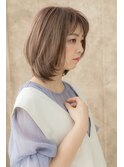 ミルクティーベージュレイヤーカットボブルフ310X大宮20代30代