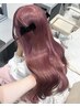 【ブリーチなしで圧倒的な透明感】ブリーチなしダブルカラー＋カット込