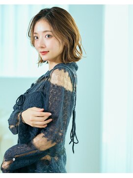 リトル クルク 銀座2号店(little×kuruku) ヌーディーベージュ×くびれ外ハネボブ［銀座駅］