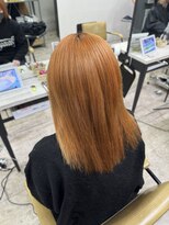 アジールヘア 所沢プロペ通り店(agir hair)&nbsp;オレンジベージュ美髪イメチェンワイドバング所沢韓国