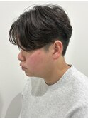 メンズマッシュセンターパートスパイラルパーマニュアンスパーマ
