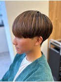 マッシュナチュラルカラーマッシュメンズヘアカラーツーブロック
