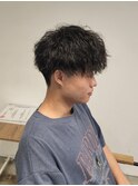 刈り上げショートマッシュツイストスパイラルパーマ