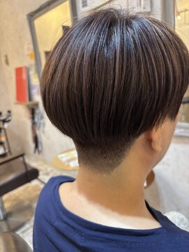 シンミシエル 京都北野白梅町(shinmiciel) ナチュラルショート前髪ありイメチェン30代40代50代60代ショート