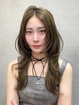 グロー オオミヤ アネックス 大宮(GLROW OMIYA ANNEX)&nbsp;オリーブグレージュハッシュカットくびれヘアロングウルフ