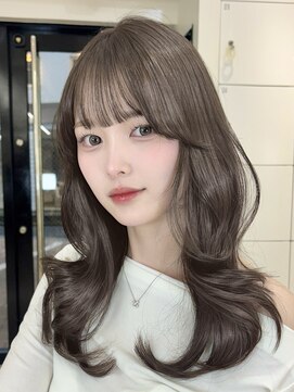 オニキス(ONYX) e186透明感グレージュブリーチなしくびれ巻きレイヤーカット