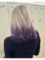ラグヘアーワークス(LAG HAIR WORKS) デザインカラー×ホワイト×パープル