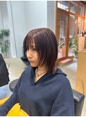 顔周りレイヤー×レッドブラウン◎