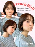 ミルクティーベージュ/レイヤーボブ/韓国巻き/顔周りカット/原宿