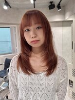 パーク(PAAQ) ブリーチなしダブルカラー/レイヤーカット/オレンジベージュ