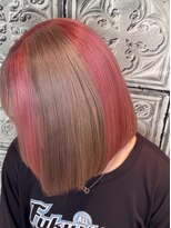 アース いわき店(HAIR&MAKE EARTH)&nbsp;ピンクブラウン×フェイスフレーミング
