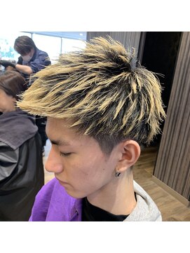 ヘアーアンドリラックス 十日市場店(hair & relax y-21) ハイトーンアップバング
