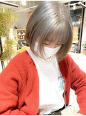 ボブ/ホワイトベージュ/ベージュ/メルティカラー/フェザーバング