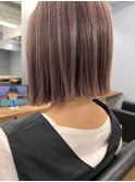 ラベンダー ピンク 秋 髪質改善 切りっぱなし ボブ 三宮 元町