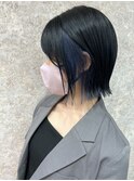 インナーカラー×ネイビーブルー