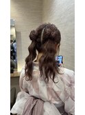 リボンヘアアレンジ