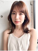 アンブレラカラーこなれミディこなれヘアモテ髪小顔カット