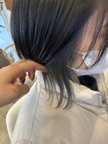 アチーブ ヘア デザイン(achieve hair design)&nbsp;大人キレイインナーカラーブルーグレー×ブラックミディ