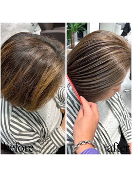 ジービージー(GBG) ショートボブ40代50代グレイカラー白髪染め白髪ぼかし