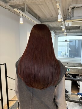 ヌープヘアーアイス(NUUP.hair ici) ★ブリーチなし暖色ボルドーピンクラベンダーレイヤーカット秋冬