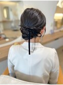 きれいめアップ　シニヨン　卒業式ヘア　ヘアセット