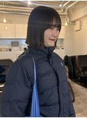 切りっぱなしボブ/グレージュ