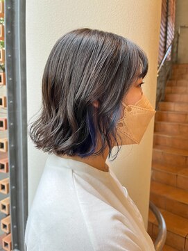 クラッチ 梅田茶屋町店(CLUTCH) インナーカラー×コテ巻き風ボブパーマstyle