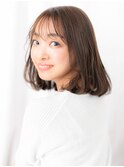 ミルクティーアッシュ先パーマこなれボブf古河20代30代40代