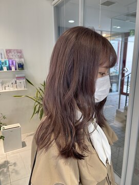 ステラ ヘア デザイン サロン(STELLA hair design salon) 柔らかピンクベージュ×ミディアムレイヤー【由比藤】