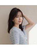 セミロング20代30代ストレートレイヤー前髪なし前髪あり越谷