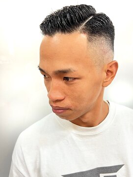銀座マツナガ 浅草店 barber style 73 フェードカット　短髪ショート　アップバング