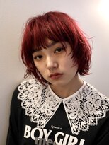 テトヘアー(teto hair) ウルフ　ワインレッド