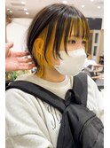 [個性派ショートウルフ×インナーカラー]