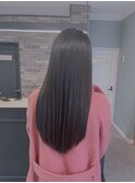 小顔薄めバング！ネイビーブラウンでモテ女子カラー
