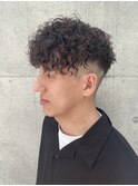 プードルパーマ　フェード　刈り上げ　