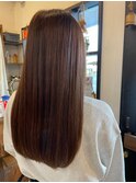 小顔ストレートアッシュブラウンカラー大人可愛い20代30代40代