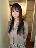 【諒】髪質改善ストレートヘア前髪カットシースルーバング暗髪