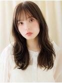 抜け感アッシュオリーブレイヤーロングTc1戸頭20代30代40代