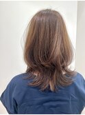 【セミロング】【レイヤー】【ベージュ】