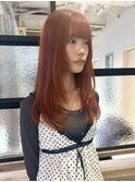 【 mio 】アプリコットオレンジ/ロングレイヤー