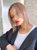 サンクプロジェクト(cinq PROJECT) ミルクティーベージュダブルカラーハイトーンレイヤーカット韓国