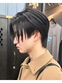 【GEEKS渋谷】ストレートセンターパート/ブルーブラック/韓国風