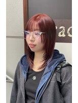 グレイス ヘアドレッシング 鷹匠(grace hair dressing)&nbsp;レイヤースタイル×チェリーレッド